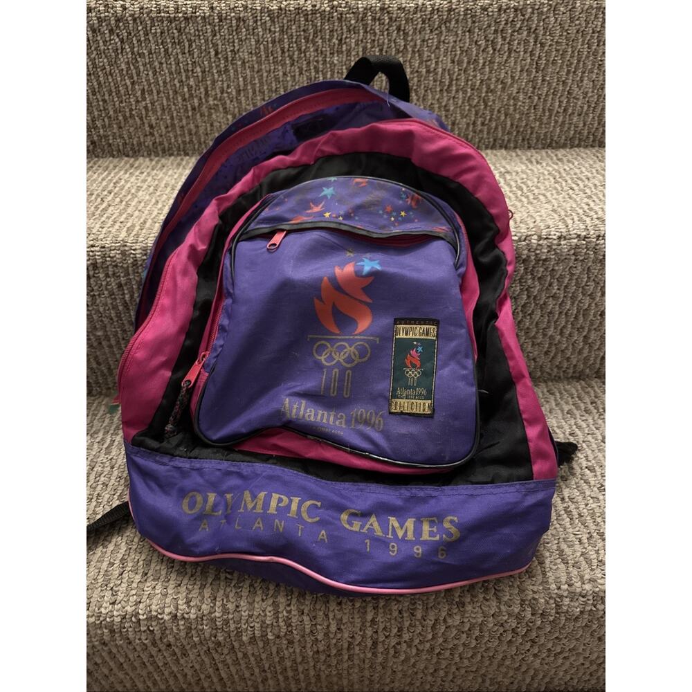 Olympic Backpack Atlanta Games 1996 Collector Edition Pink And Purple Vintage